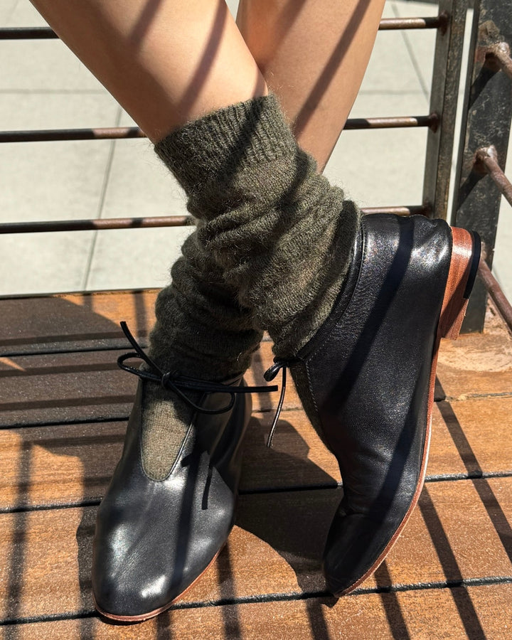 Le Bon Shoppe | Mohair Veil Socks | Mountain Olive
