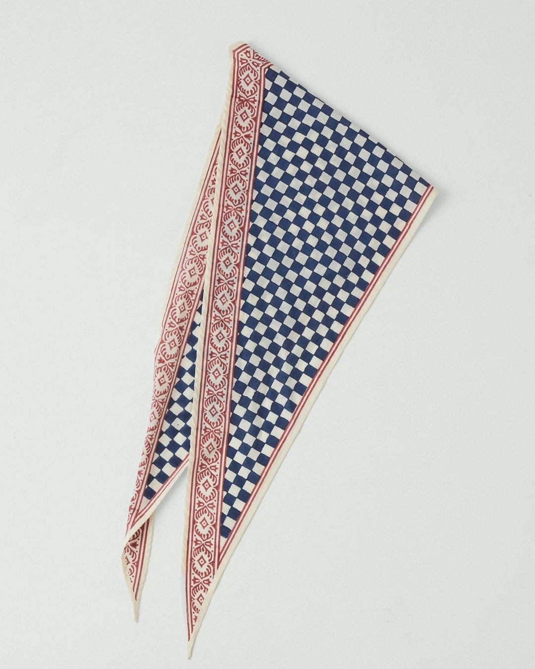 Toast | Block Print Cook check bandana | Provençal Blue