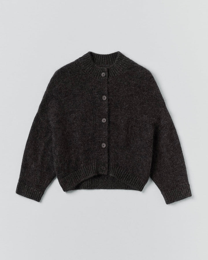 Toast | Wool Mohair Round Cardigan | Charcoal