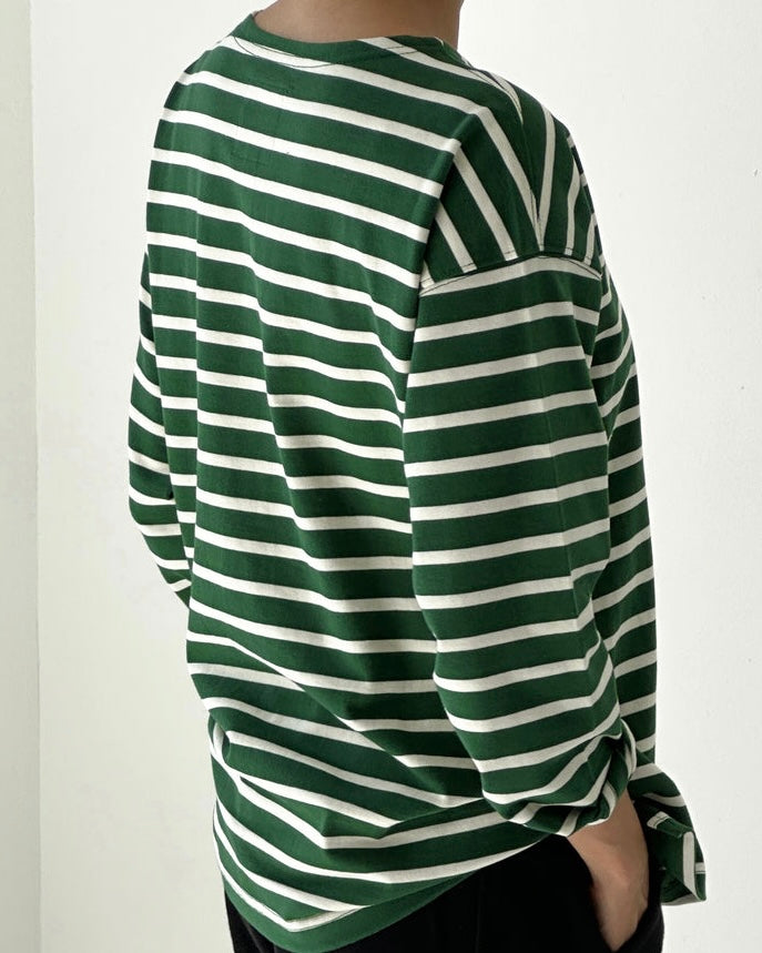 Le Bon Shoppe | Marseille Top | White Stripe on Pine (Pre Order)