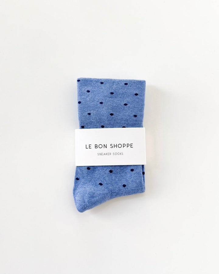 Le Bon Shoppe | Sneaker Socks | polka dot blue navy