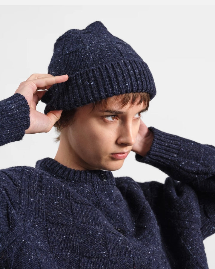 YMC | Donegal Waffle Beanie | Grey or Navy