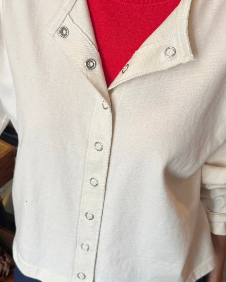 Le Bon Shoppe | Soft Jersey Snap Cardigan | Natural
