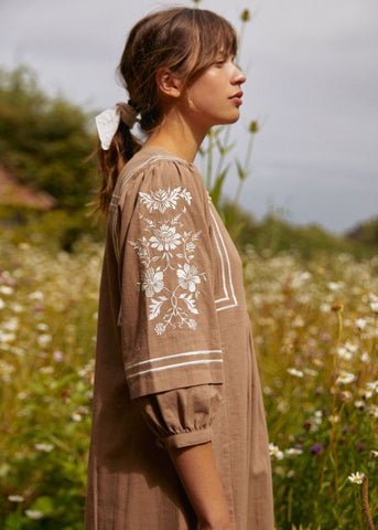 Sideline | Nico Dress | Tawny Embroidered