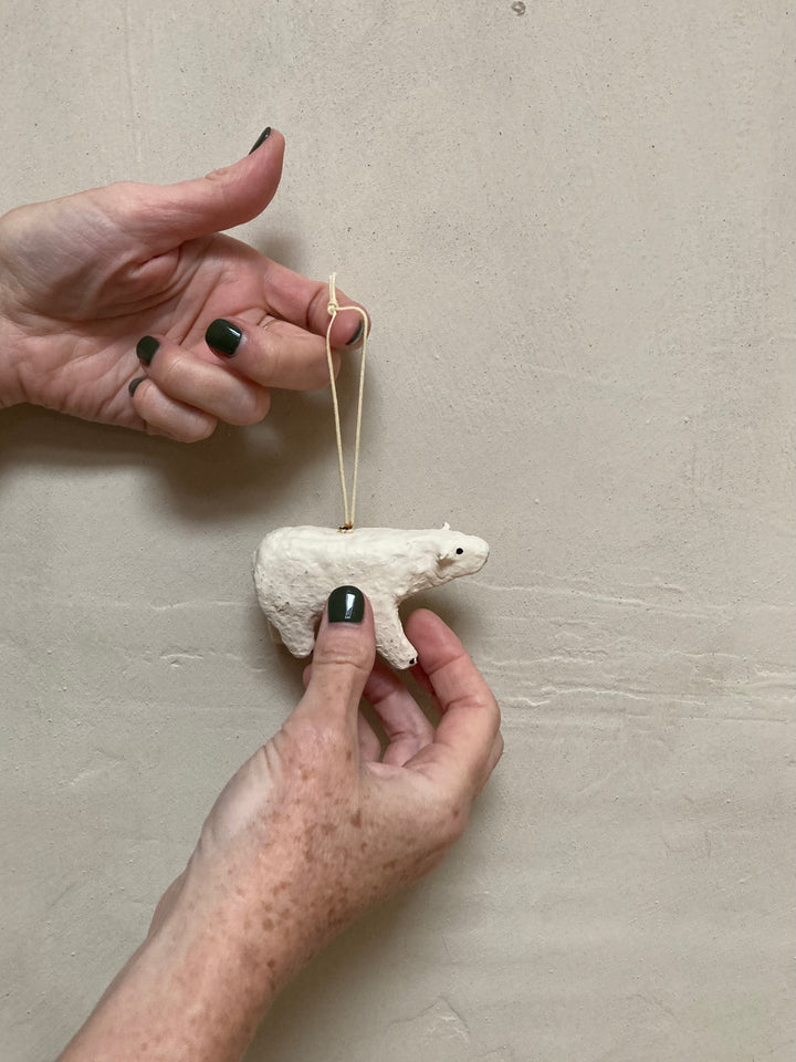 Fog Linen | Paper Mache Decoration | Polar Bear