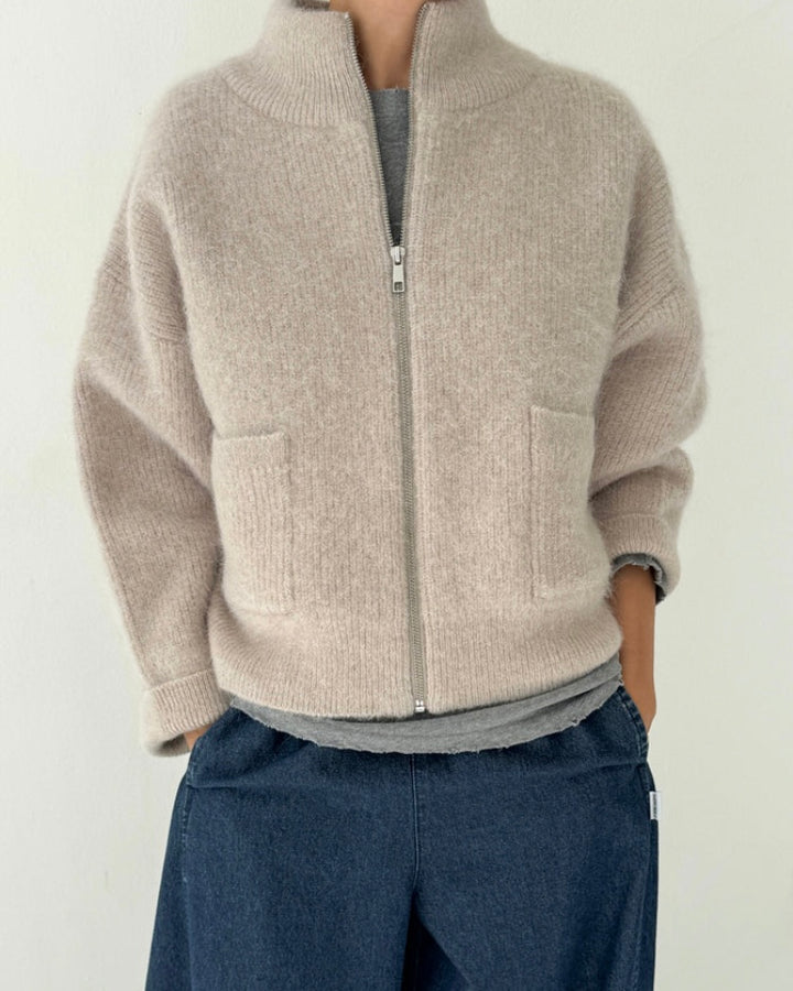 Le Bon Shoppe | Alpaca Zip Front Jacket | Smoke