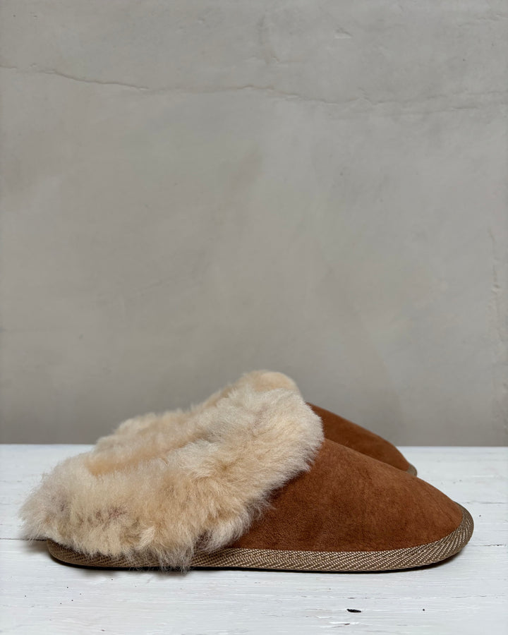 Unisex Sheepskin backless Slippers with Trim