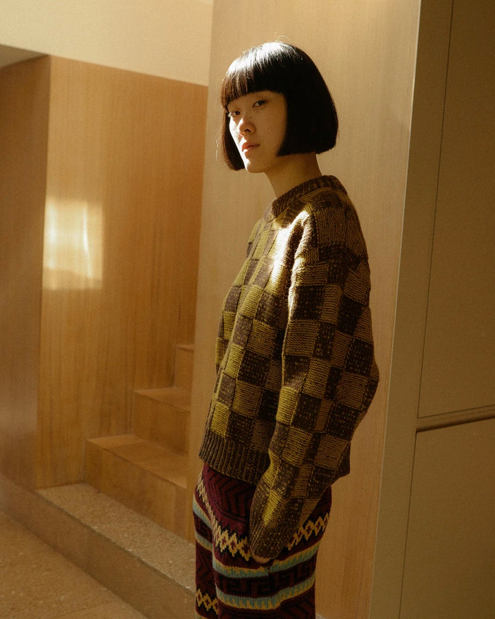 LF Markey | Bjorn Knit Jumper | Chessboard