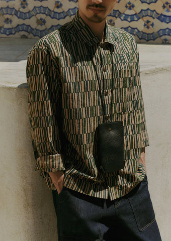 Toast | Block print Irregular Check Shirt | Golden Sand