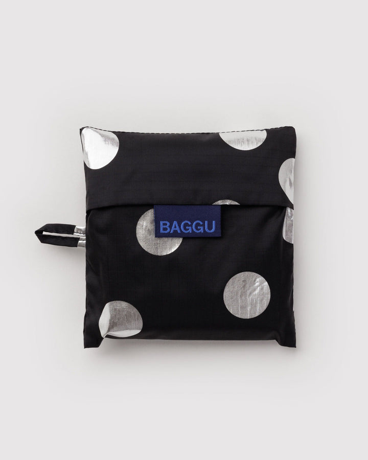 Baggu | Reusable Bag | Silver Metallic Polka Dot