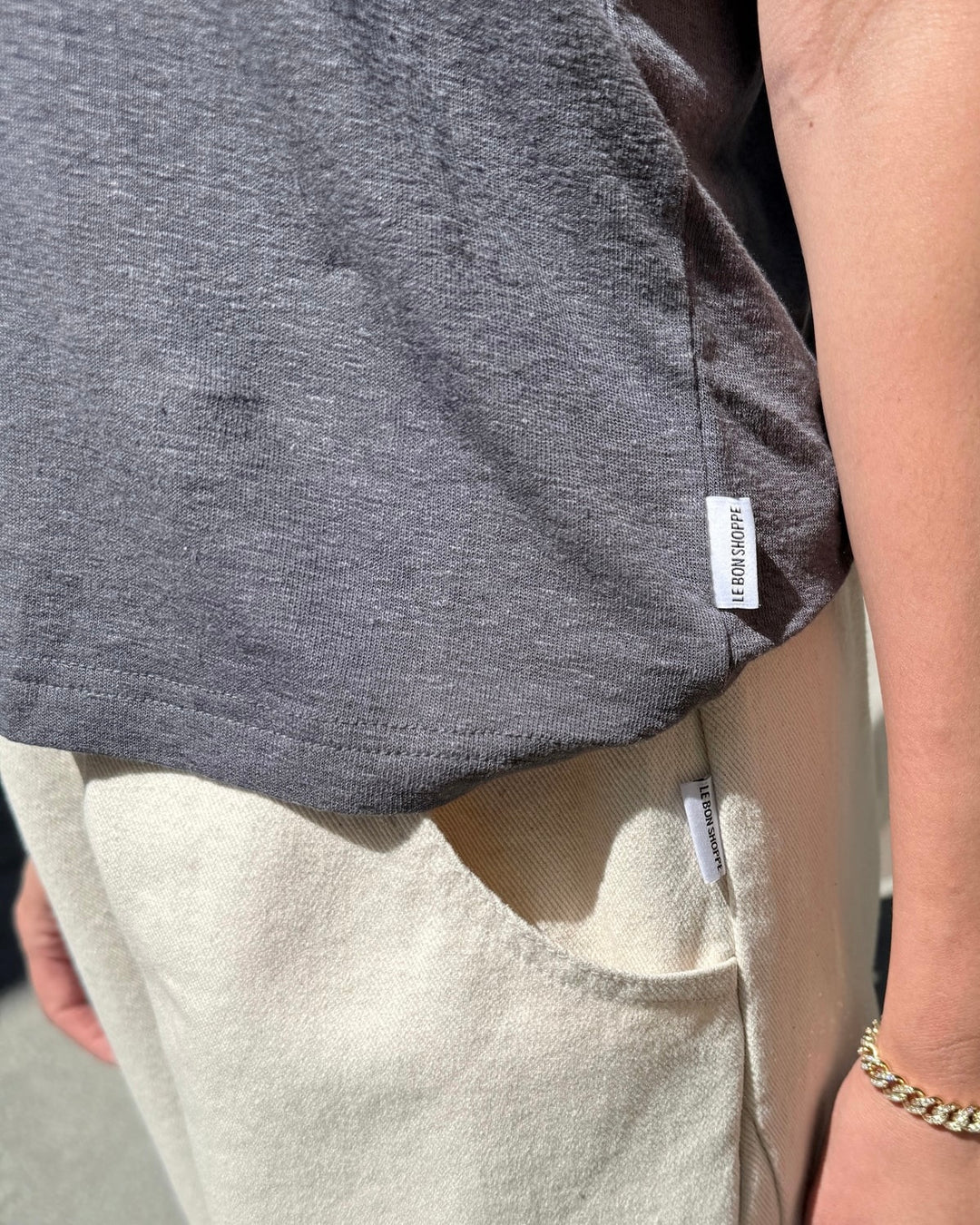 Le Bon Shoppe | Bo Linen blend tee | Charcoal