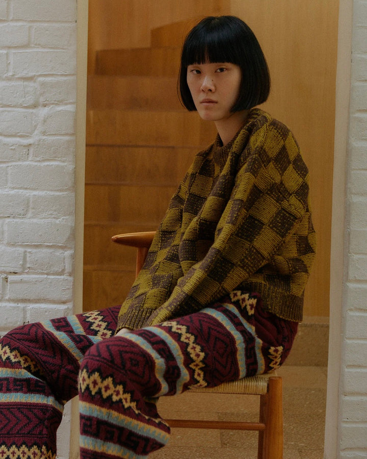 LF Markey | Bjorn Knit Jumper | Chessboard