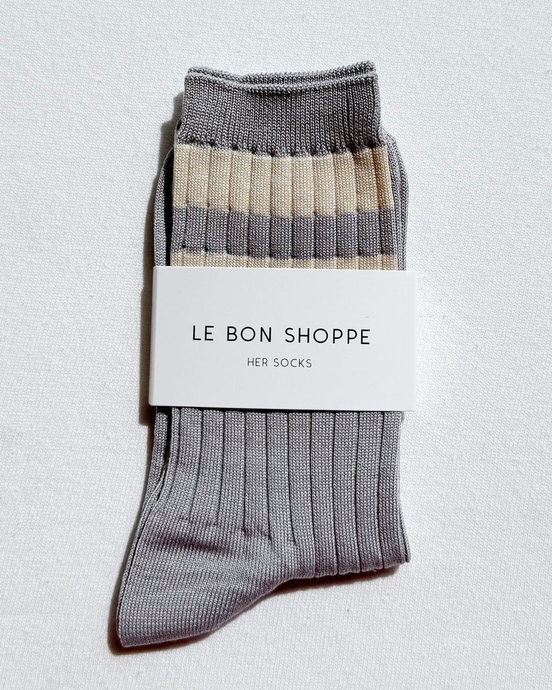 Le Bon Shoppe | Her Varsity Socks | Stone White