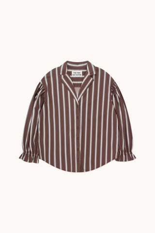 Tiny Big Sister | Striped Shirt | Brown