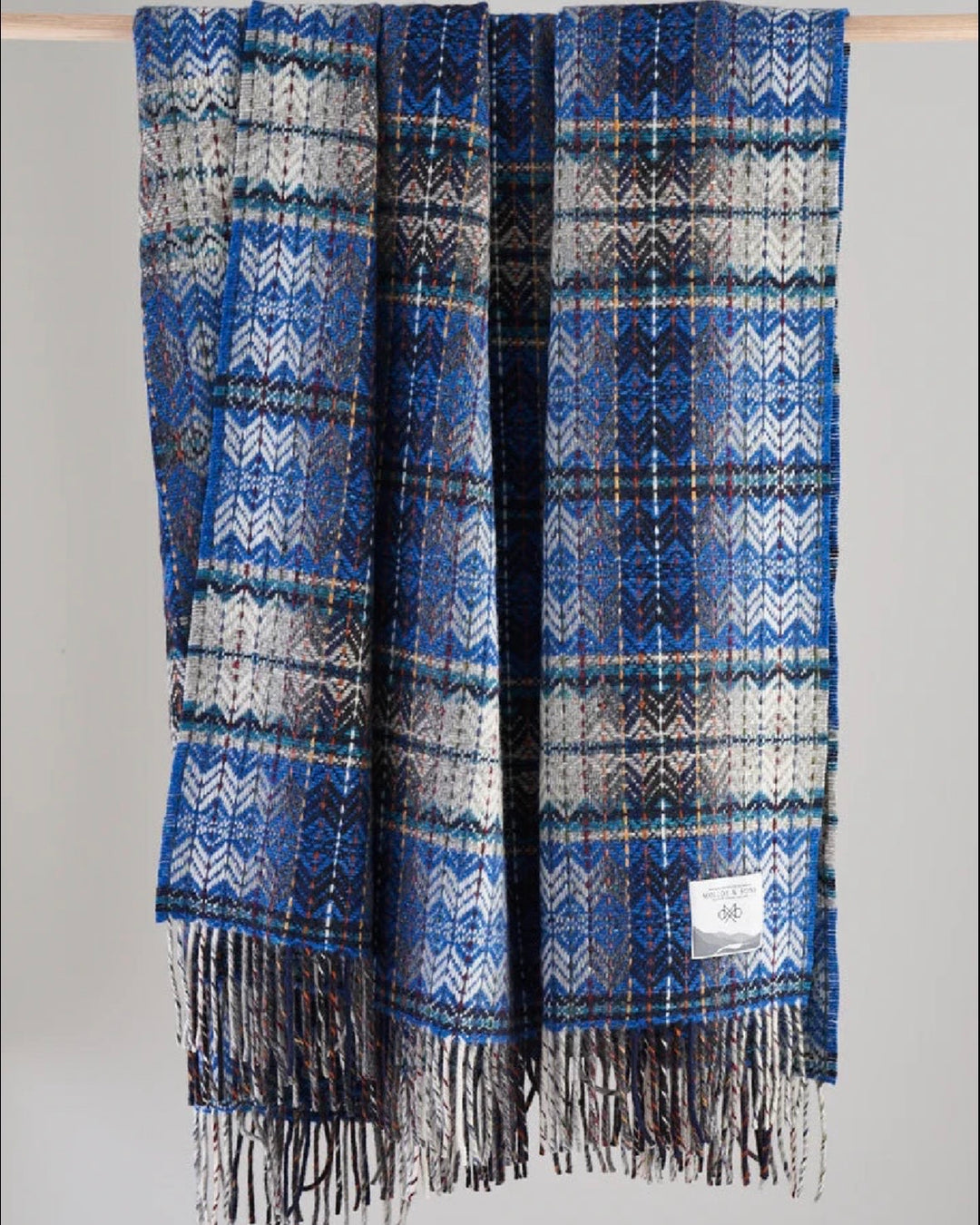 Molloy & Sons | Diamond Weave Blanket | Blue