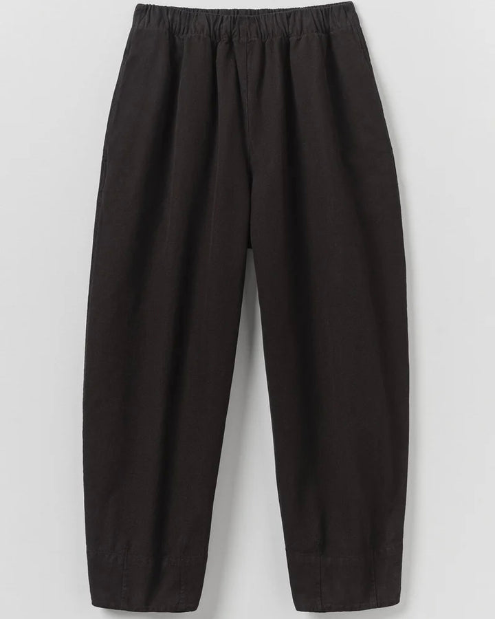 TOAST | Sculpted Leg Brushed Canvas Trousers | Black