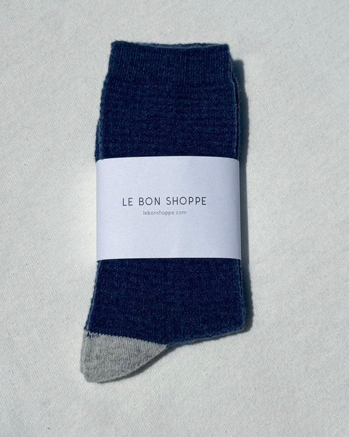 Le Bon Shoppe | Wool Waffled Socks | Denim Stone