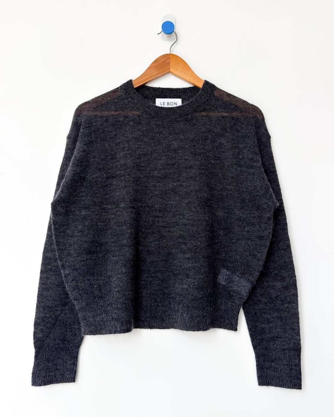 Le Bon Shoppe | Cecile Crewneck Mohair Sweater | Charcoal