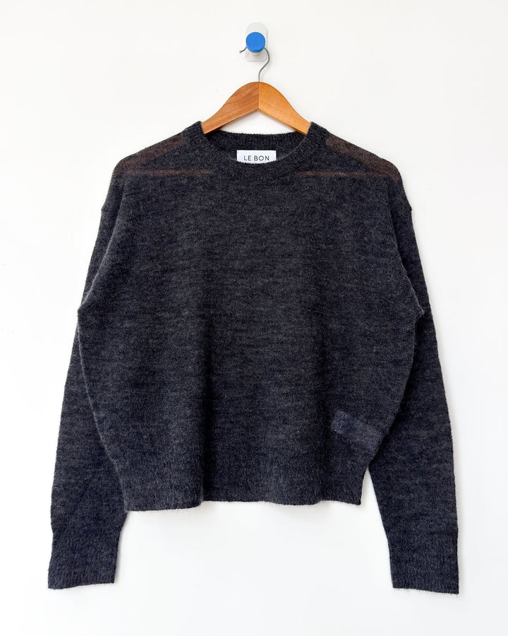 Le Bon Shoppe | Cecile Crewneck Mohair Sweater | Charcoal