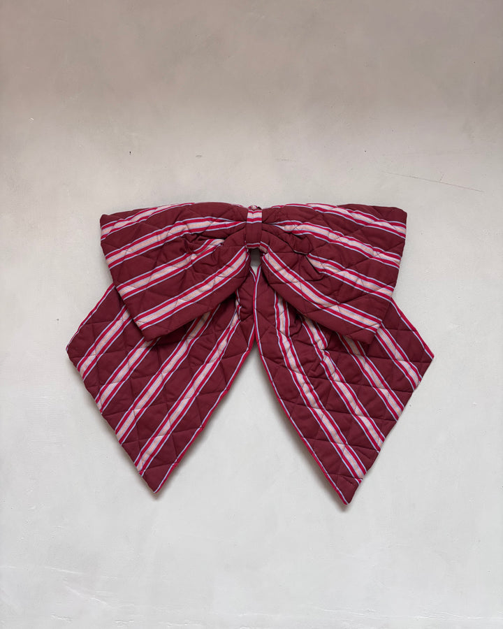 Cotton Twill Bow | Cacao Stripe Pop