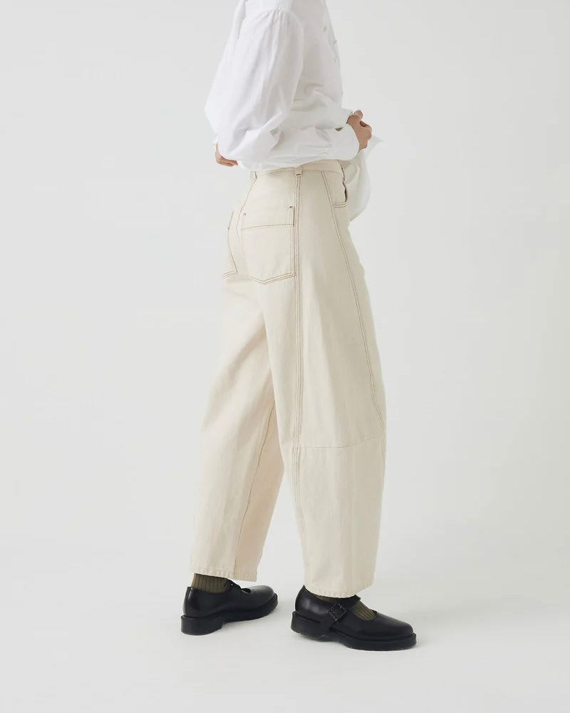 Toast | Sculptural seamed denim trousers | Ecru
