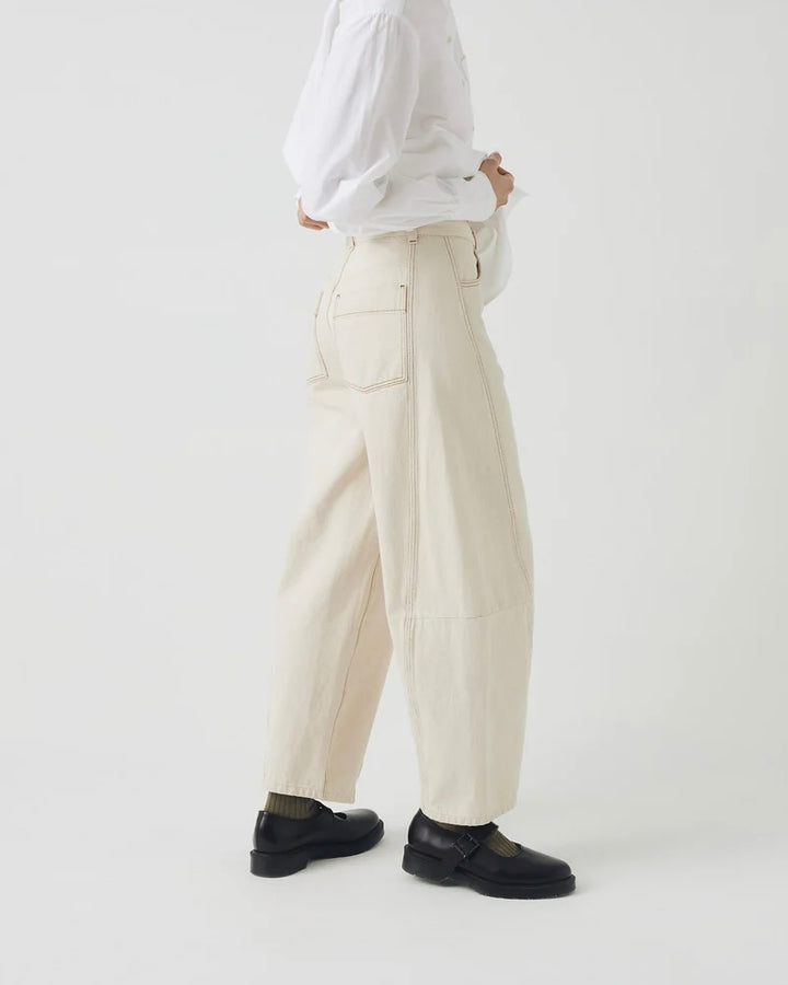 Toast | Sculptural seamed denim trousers | Ecru