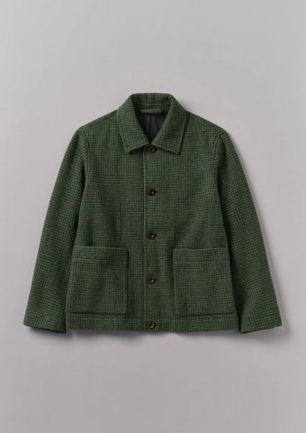 Toast | Dogtooth Wool Chore jacket | Forest Green