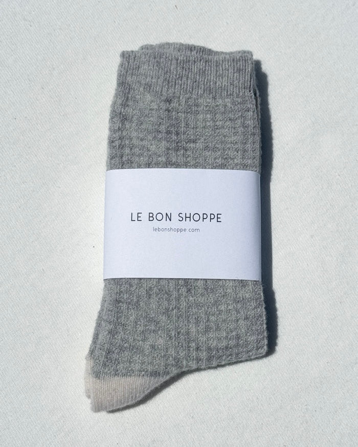 Le Bon Shoppe | Wool Waffled Socks | Stone Cream