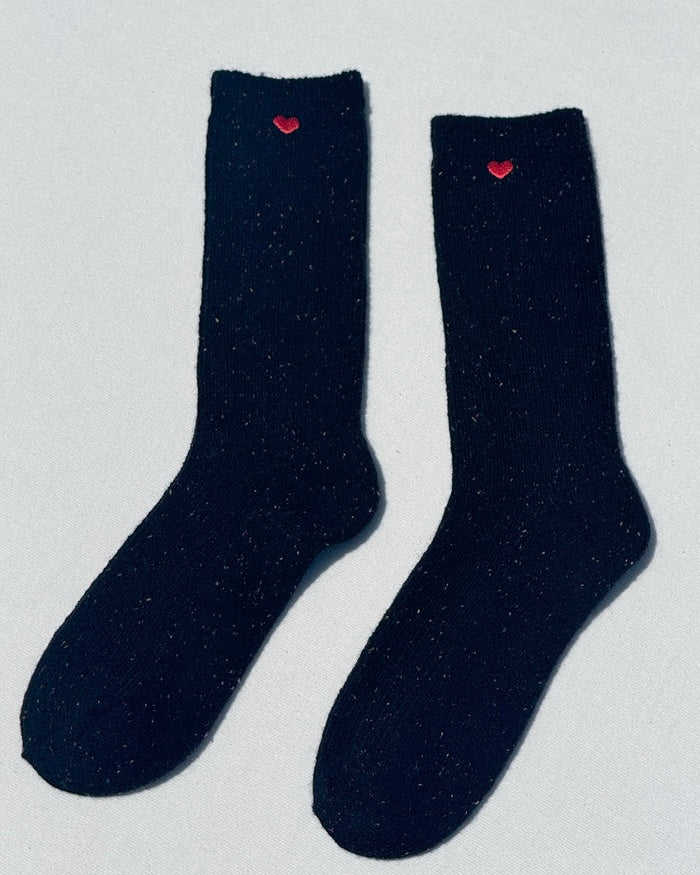 Le Bon Shoppe | Embroidered Snow Socks | Black