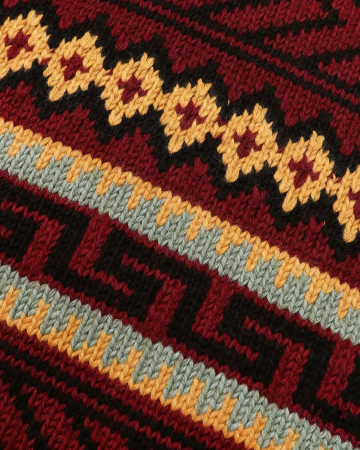 LF Markey | Bjorn Knit Jumper | Burgundy Intarsia