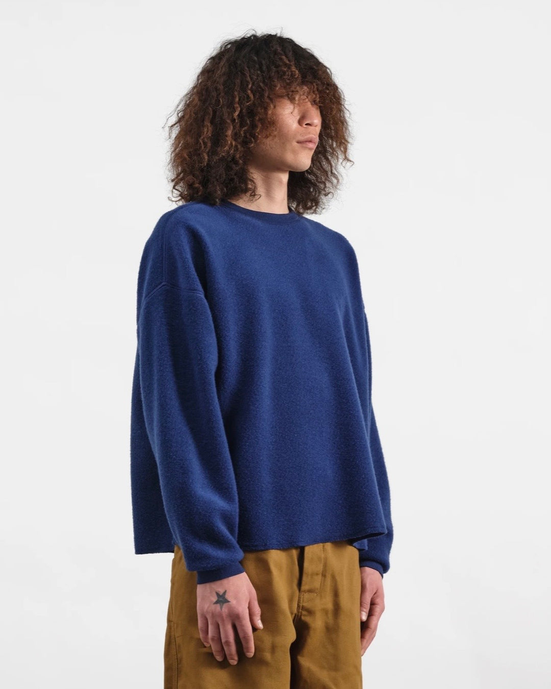 YMC | Wool Cotton Studio Sweatshirt | Blue