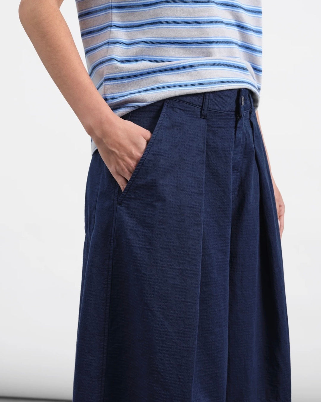 YMC | Deadbeat Trouser | Blue GMT Dye Bubble Jacquard