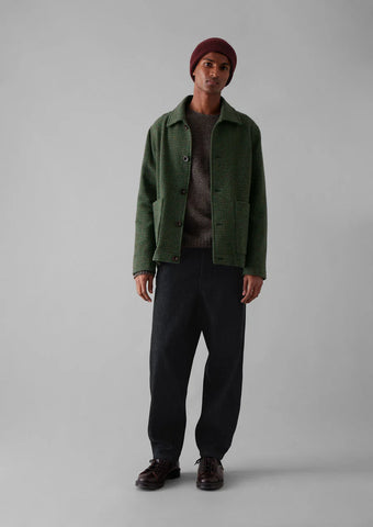 Toast | Dogtooth Wool Chore jacket | Forest Green