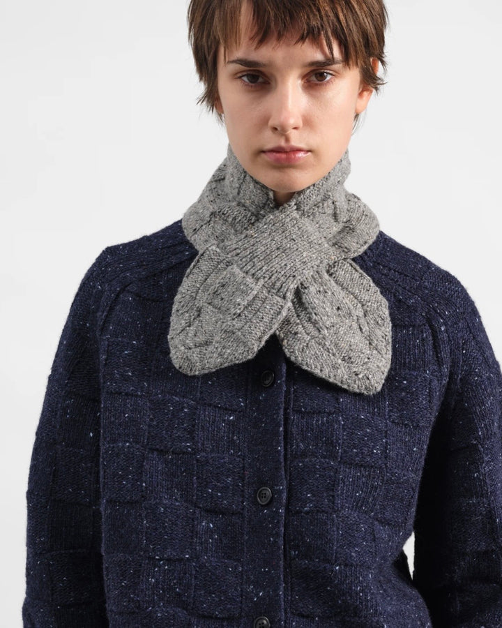 YMC | Donegal Waffle Slot Scarf | Grey or Navy