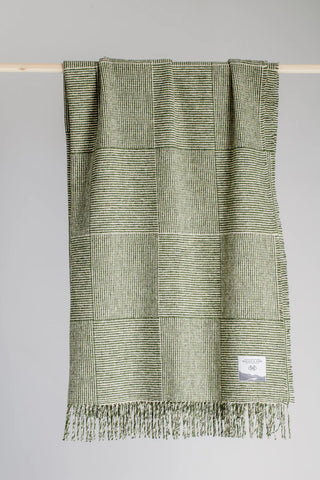 Molloy & Sons | Basket Weave Blanket | Landscape Green