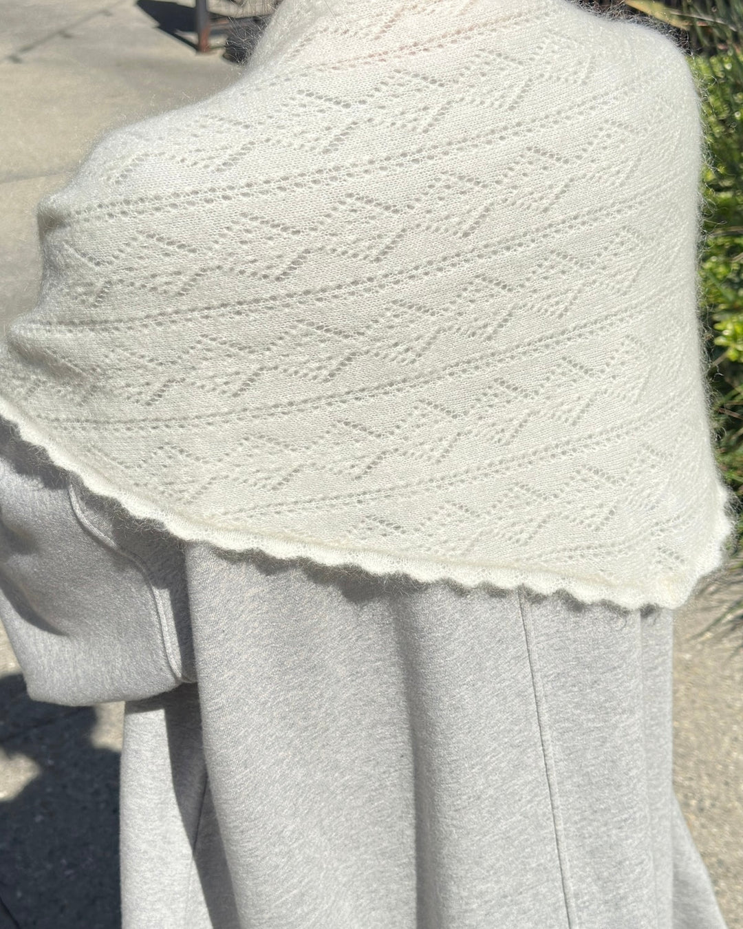 Le Bon Shoppe | Mohair Pointelle Shawl | Pearl