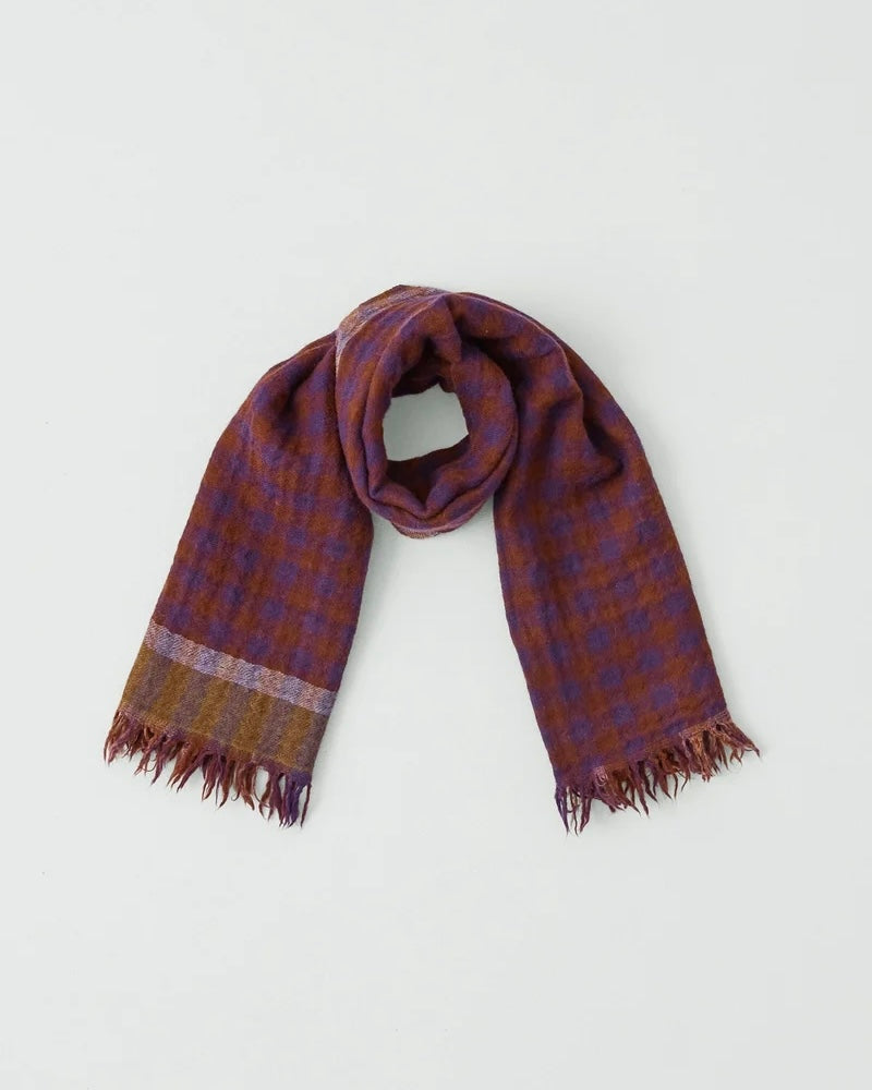 TOAST | Fen wool knot scarf | Dark Aubergine