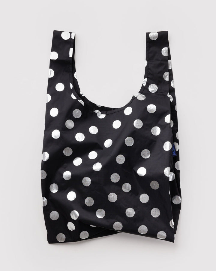 Baggu | Reusable Bag | Silver Metallic Polka Dot