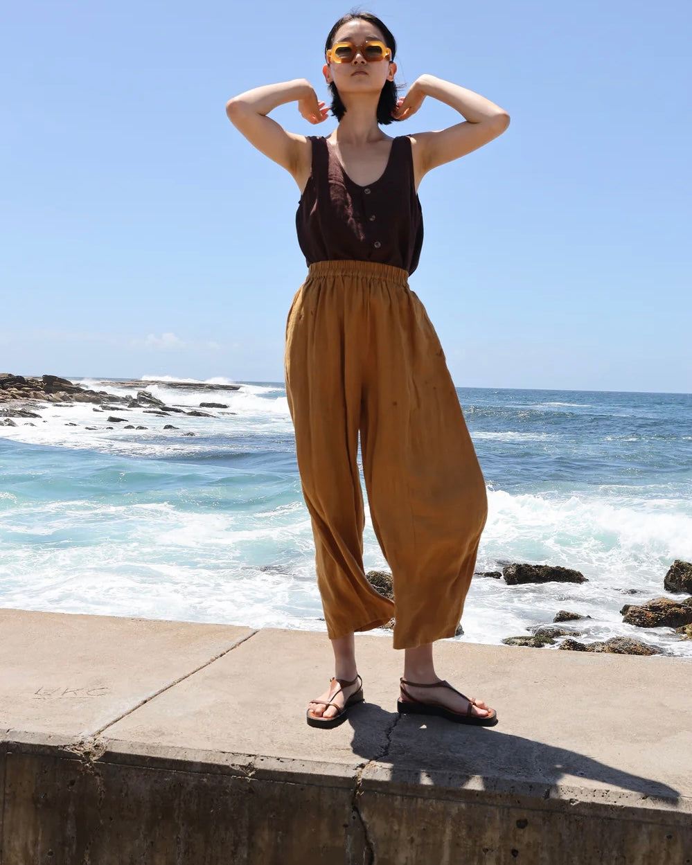 LF Markey | Basic Linen Trousers | Turmeric