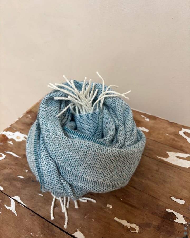 McNutt | Unisex Lambswool Scarf | Spotted Turquoise