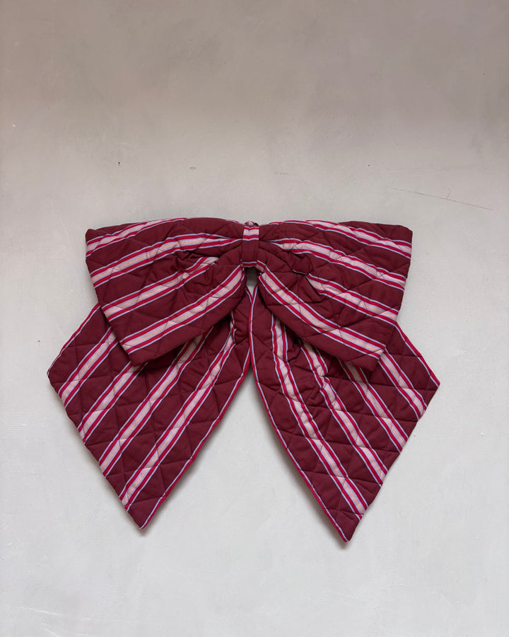 Cotton Twill Bow | Cacao Stripe Pop