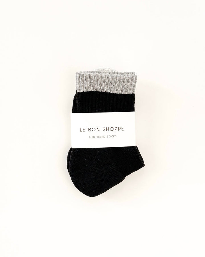Le Bon Shoppe | Colour Block Girlfriend Sock | Black Grey