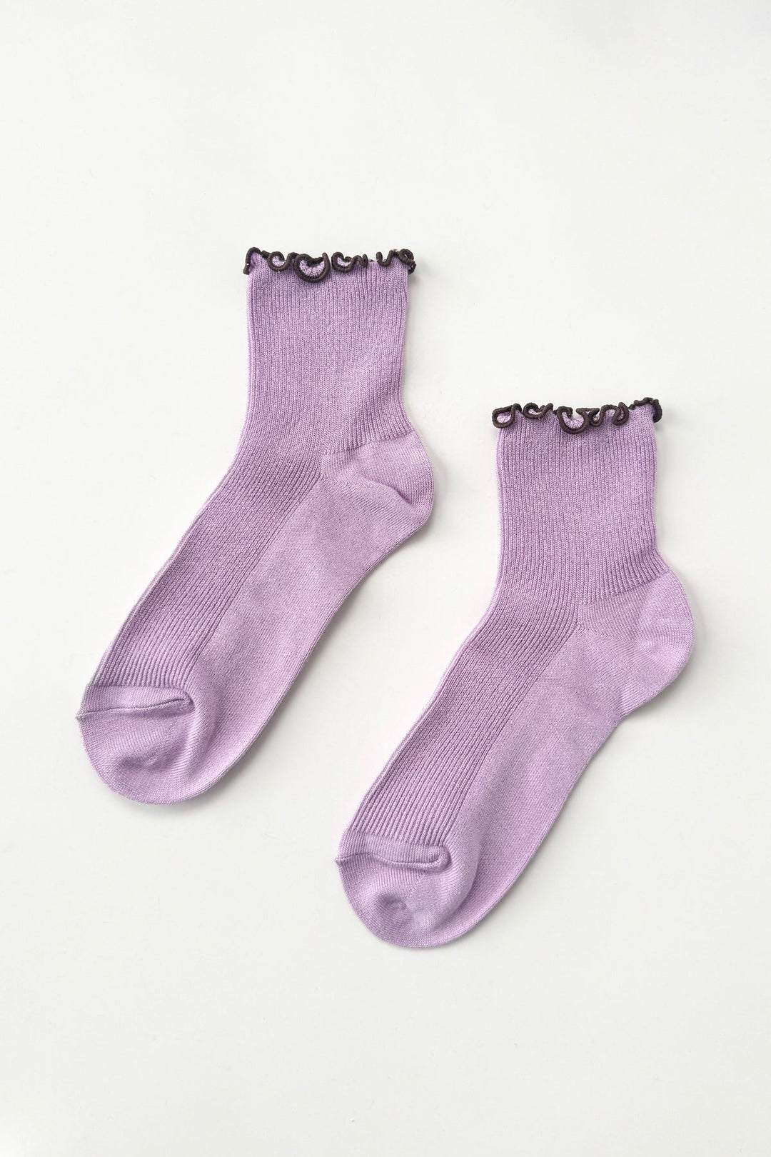 Le Bon Shoppe x Noble | Petite Ruffle Sock | Lilac Brown