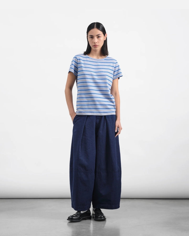 YMC | Deadbeat Trouser | Blue GMT Dye Bubble Jacquard