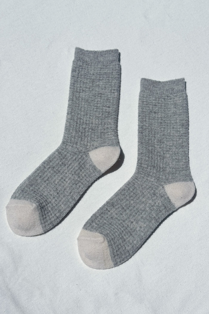 Le Bon Shoppe | Wool Waffled Socks | Stone Cream