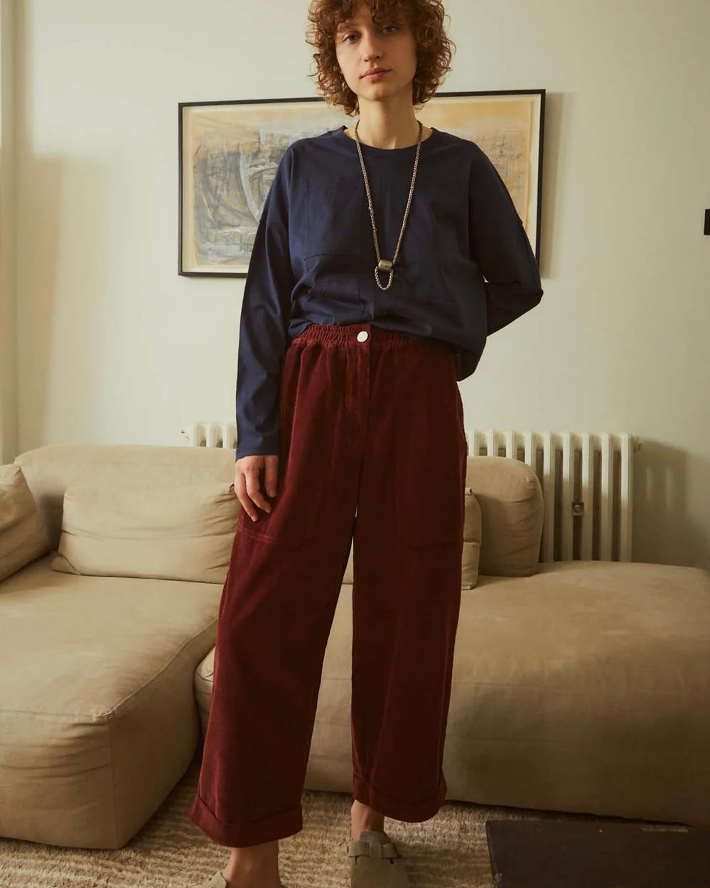 LF Markey | Beckett Crop Trousers | Oxblood