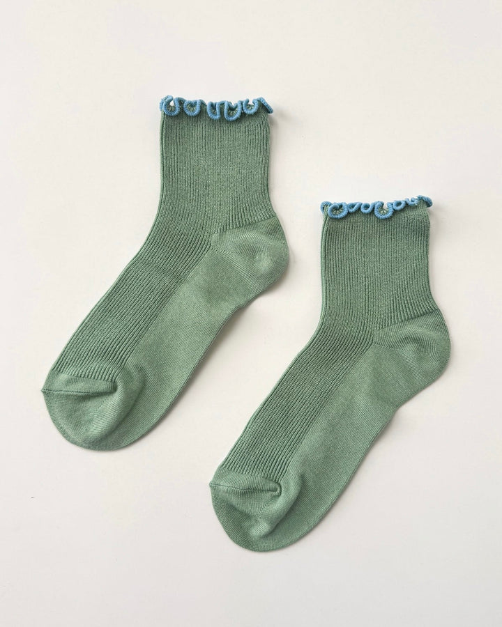 Le Bon Shoppe x Noble | Petite Ruffle Sock | Sea Glass Powder Blue
