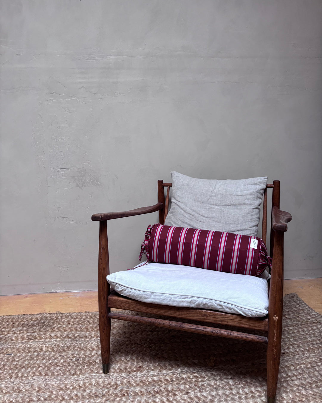 Cotton Bolster Cushion | Cacao Stripe
