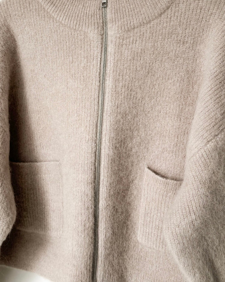 Le Bon Shoppe | Alpaca Zip Front Jacket | Smoke