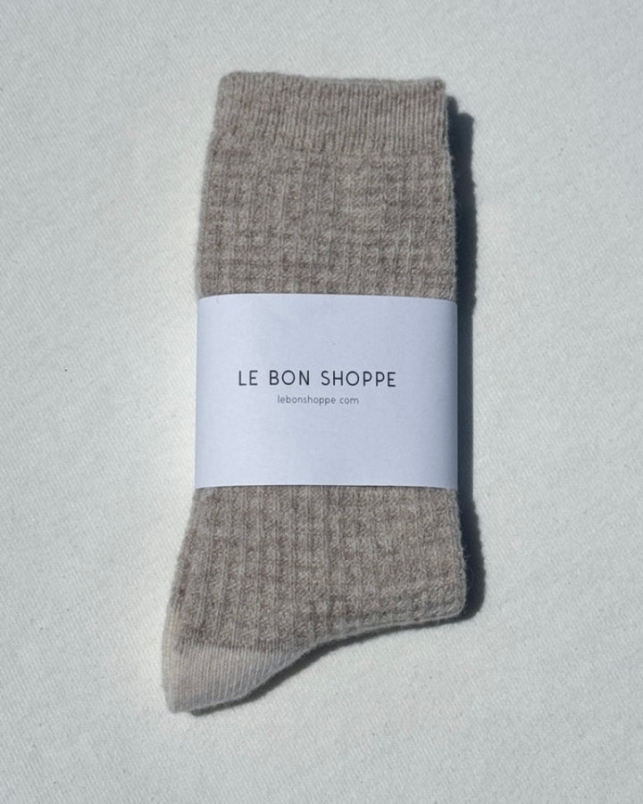 Le Bon Shoppe | Wool Waffled Socks | Oatmeal Cream